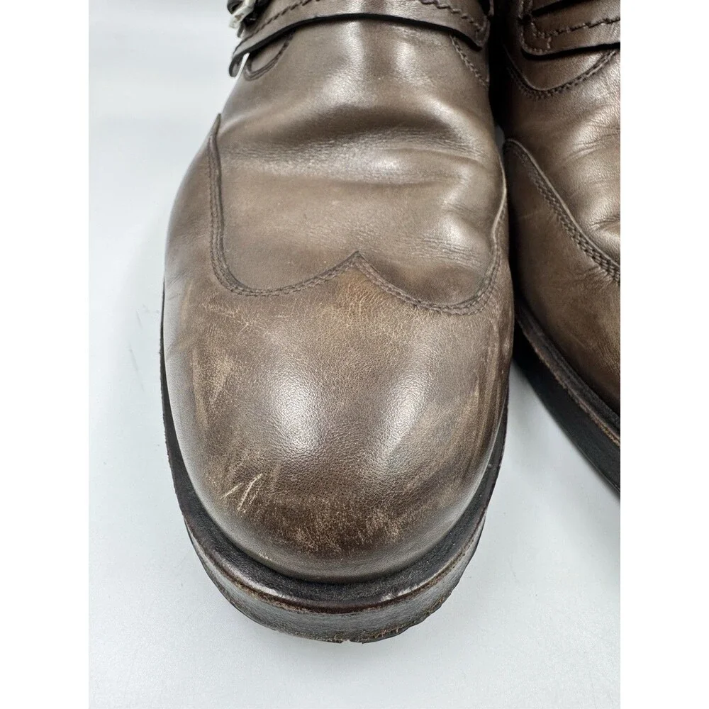 Sergio Rossi Men Size 7 Brown Leather Ankle Boots